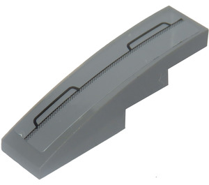 LEGO Dark Stone Gray Slope 1 x 4 Curved with Black Line Left Sticker (11153)