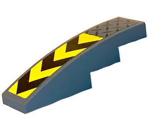 LEGO Dark Stone Gray Slope 1 x 4 Curved with Yellow and Black Pattern Sticker (11153)
