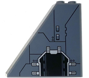 LEGO Donker steengrijs Helling 1 x 6 x 5 (55°) met Doorway (Links Kant) Sticker zonder noppenhouders aan de onderzijde (2937)