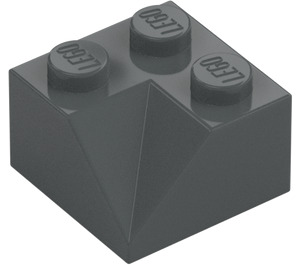 LEGO Tmavě kamenná šedá Sklon 2 x 2 (45°) Dvojité Concave (Hladký povrch) (3046)