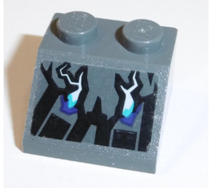 LEGO Donker Steengrijs Helling 2 x 2 (45°) met Zwart Stone, Lightning Sticker (3039)