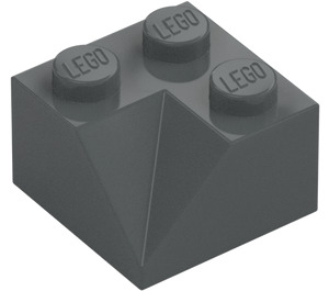 LEGO Donker steengrijs Helling 2 x 2 (45°) met Dubbele Concave (Ruw oppervlak) (3046 / 4723)