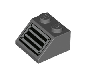 LEGO Dark Stone Gray Slope 2 x 2 (45°) with Ventilation Grille with Horizontal Bars (3039 / 73908)