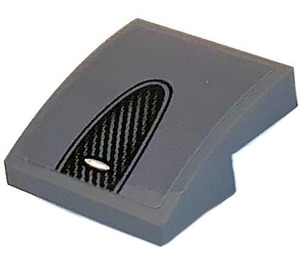 LEGO Dark Stone Gray Slope 2 x 2 Curved with Air Vent on Hood Sticker (15068)