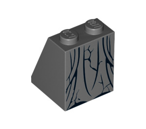 LEGO Dark Stone Gray Slope 2 x 2 x 2 (65°) with Dol Guldur Statue Cracks with Bottom Tube (3678 / 16308)