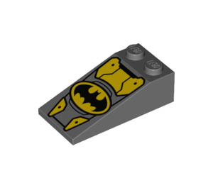 LEGO Gris piedra oscuro Con pendiente 2 x 4 (18°) con Batman logo (30363 / 68184)