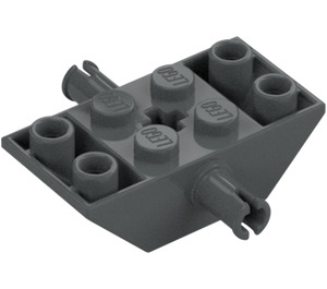 LEGO Dark Stone Gray Slope 2 x 4 (45°) Double Inverted with Pins (15647 / 30390)