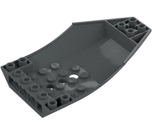 LEGO Dark Stone Gray Slope 2 x 6 x 10 Curved Inverted (47406)