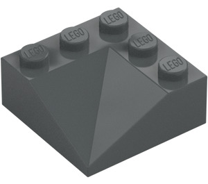 LEGO Tumma kivenharmaa Luiska 3 x 3 (25°) Kaksinkertainen Concave (99301)