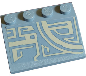 LEGO Dark Stone Gray Slope 3 x 4 (25°) with Dark Tan Quarter Circle Tribal Pattern (Model Right) Sticker (3016)