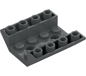 LEGO Dark Stone Gray Slope 4 x 4 (45°) Double Inverted with Open Center (2 Holes) (4854 / 72454)