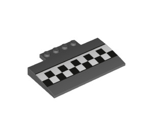 LEGO Donker Steengrijs Helling 5 x 8 x 0.7 Gebogen met Checkered Line (15625 / 33368)