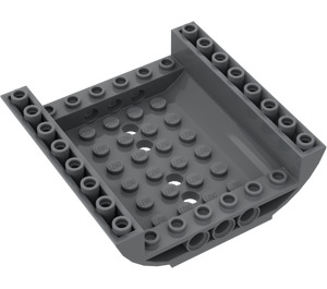 LEGO Dark Stone Gray Slope 8 x 8 x 2 Curved Inverted Double (54091)