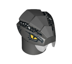 LEGO Dark Stone Gray Snake Head with Silver Scales (901 / 11746)