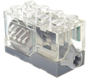 LEGO Dunkles Steingrau Sound Stein mit Transparent oben und Klaxon Alarm Sound (62931)