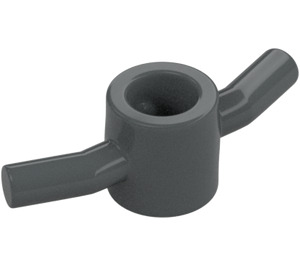 LEGO Dark Stone Gray Spiral Pole Attachment with 2 Bent Handles (23422)