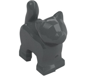 LEGO Dark Stone Gray Standing Cat with Short Tail Up (80686)