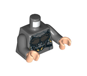 LEGO Mørk steingrå Star-Lord med Sølv Rustning og Jetpack Minifigur Overkropp (973 / 76382)