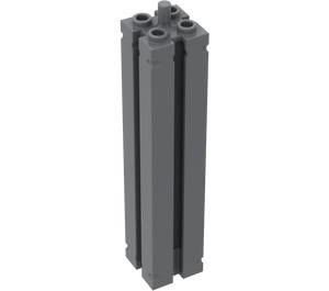 LEGO Dark Stone Gray Support 2 x 2 x 8 with Top Peg and Grooves (45695)