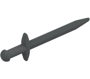 LEGO Dark Stone Gray Sword with Pointed Tip with Thick Crossguard (18031)