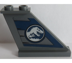 LEGO Gris pierre foncé Queue 4 x 1 x 3 avec Jurassic Park logo Autocollant (2340)