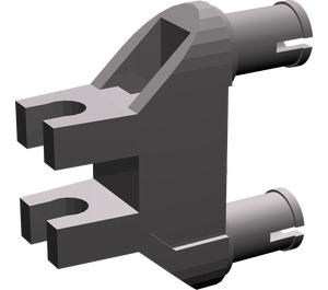 LEGO Dark Stone Gray Technic Connector 3 x 1 x 3 with Two Pins and Two Clips (19159 / 47994)
