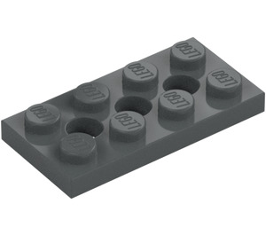 LEGO Dark Stone Gray Technic Plate 2 x 4 with Holes (3709)