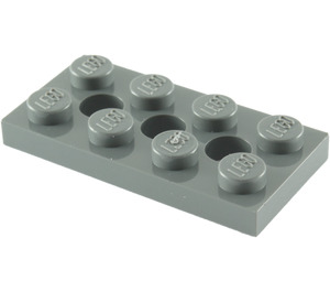 LEGO Donker Steengrijs Technic Plaat 2 x 4 met Gaten (3709)