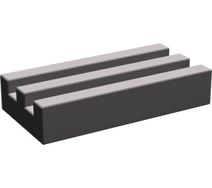 LEGO Dark Stone Gray Tile 1 x 2 Grille (without Bottom Groove)