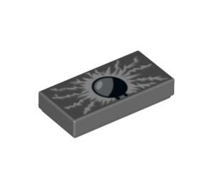 LEGO Dark Stone Gray Tile 1 x 2 with Electricity with Groove (3069 / 23081)