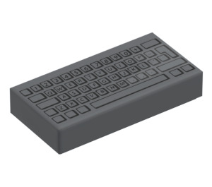 LEGO Dunkles Steingrau Fliese 1 x 2 mit PC Keyboard Muster mit Nut (46339 / 50311)