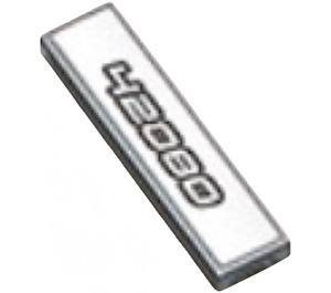 LEGO Dark Stone Gray Tile 1 x 4 with '42080' Sticker (2431)