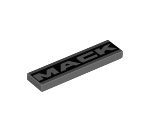 LEGO Dark Stone Gray Tile 1 x 4 with Mack Logo (2431 / 37282)
