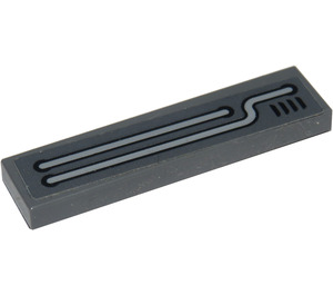 LEGO Dark Stone Gray Tile 1 x 4 with Pipes and Vents - Left Sticker (2431)
