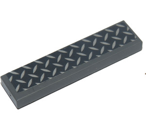 LEGO Dark Stone Gray Tile 1 x 4 with Tread Plate Sticker (2431)