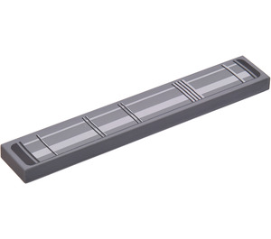 LEGO Dark Stone Gray Tile 1 x 6 with Grille (Left) Sticker (6636)