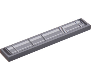 LEGO Dark Stone Gray Tile 1 x 6 with Grille (Right) Sticker (6636)