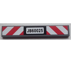 LEGO Dark Stone Gray Tile 1 x 6 with 'JB60025' Sticker (6636)