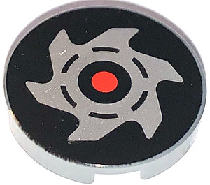 LEGO Dark Stone Gray Tile 2 x 2 Round with Circular Saw Blade with Bottom Stud Holder (14769)