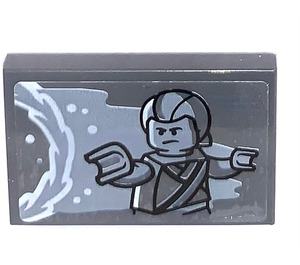 LEGO Dark Stone Gray Tile 2 x 3 with Picture of Kaecilius Sticker (26603)