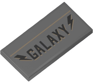 LEGO Dark Stone Gray Tile 2 x 4 with ‘GALAXY’ and 2 Lightning Bolts Sticker (87079)