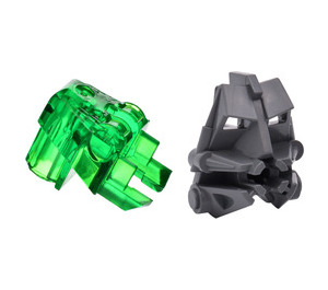LEGO Gris pierre foncé Toa Diriger avec Transparent Green Toa Yeux/Brain Traquer