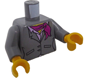 LEGO Dark Stone Gray Torso with Jacket, Pink Blouse, and Magenta Scarf (76382 / 88585)