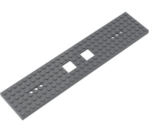 LEGO Dunkles Steingrau Zugbasis 6 x 28 mit 6 Löchern und zwei 2 x 2 Ausschnitten (92339)