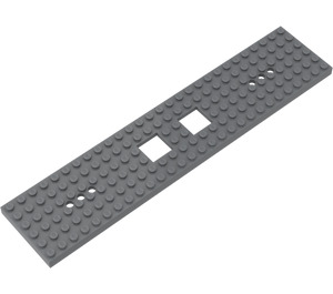 LEGO Dunkles Steingrau Zug Base 6 x 28 mit 6 Löchern und zwei 2 x 2 Ausschnitten (92339)