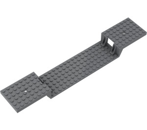 LEGO Dark Stone Gray Train Base 6 x 34 Split-Level with Bottom Tubes and 1 Hole on each end (2972)