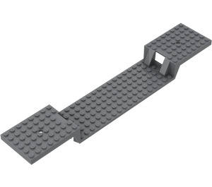 LEGO Dark Stone Gray Train Base 6 x 34 Split-Level without Bottom Tubes (87058)