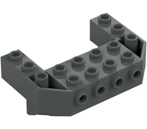 LEGO Dark Stone Gray Train Front Wedge 4 x 6 x 1.7 Inverted with Studs on Front Side (87619)