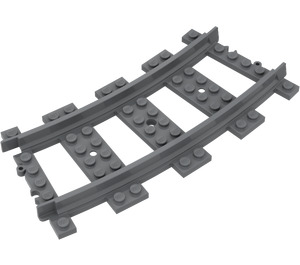 LEGO Dark Stone Gray Train Track Curved 22.5° (53400 / 53405)