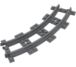 LEGO Dark Stone Gray Train Track Curved 45 (85976)